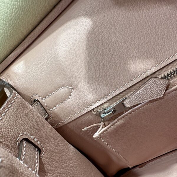 wsxc1790587203085_16 Old Cobbler Birkin Chevre Leather Cream White & Sakura Pink Silver Hardware 25cm Full Handmade