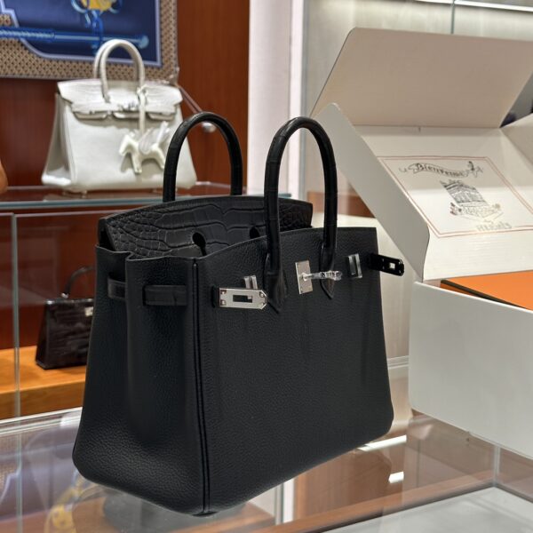wsxc1792079064758_4 Old Cobbler Birkin Touch Togo & Matte Alligator Crocodile CK89 Black Silver Hardware 25cm Full Handmade