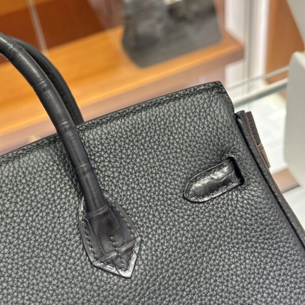 wsxc1792079064758_6 Old Cobbler Birkin Touch Togo & Matte Alligator Crocodile CK89 Black Silver Hardware 25cm Full Handmade