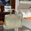 wsxc1792079098114_3 Old Cobbler Birkin Touch Togo & Matte Alligator Crocodile Cream White Silver Hardware 25cm Full Handmade