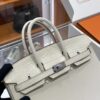 wsxc1792079098115_5 Old Cobbler Birkin Touch Togo & Matte Alligator Crocodile Cream White Silver Hardware 25cm Full Handmade