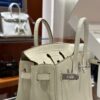 wsxc1792079098115_6 Old Cobbler Birkin Touch Togo & Matte Alligator Crocodile Cream White Silver Hardware 25cm Full Handmade