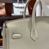 wsxc1792079098115_7 Old Cobbler Birkin Touch Togo & Matte Alligator Crocodile Cream White Silver Hardware 25cm Full Handmade