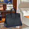 wsxc1792079122961_1 Old Cobbler Birkin Touch Togo & Matte Alligator Crocodile Deep Blue Silver Hardware 25cm Full Handmade