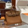 wsxc1792079131569_0 Old Cobbler Birkin Touch Togo & Matte Alligator Crocodile Golden Brown Gold Hardware 25cm Full Handmade