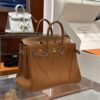wsxc1792079131569_1 Old Cobbler Birkin Touch Togo & Matte Alligator Crocodile Golden Brown Gold Hardware 25cm Full Handmade