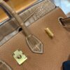 wsxc1792079131569_6 Old Cobbler Birkin Touch Togo & Matte Alligator Crocodile Golden Brown Gold Hardware 25cm Full Handmade