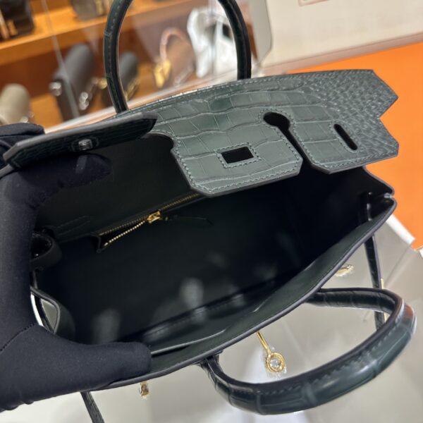 Old Cobbler Birkin Touch Togo & Matte Alligator Crocodile Cypress Green Gold Hardware 25cm Full Handmade