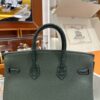 Old Cobbler Birkin Touch Togo & Matte Alligator Crocodile Cypress Green Gold Hardware 25cm Full Handmade