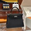 wsxc1792487192436_0-1 Old Cobbler Kelly Touch Togo & Matte Crocodile CK89 Black Silver Hardware 25cm Full Handmade